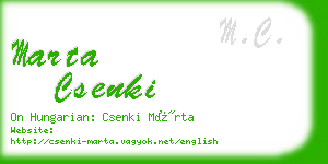 marta csenki business card